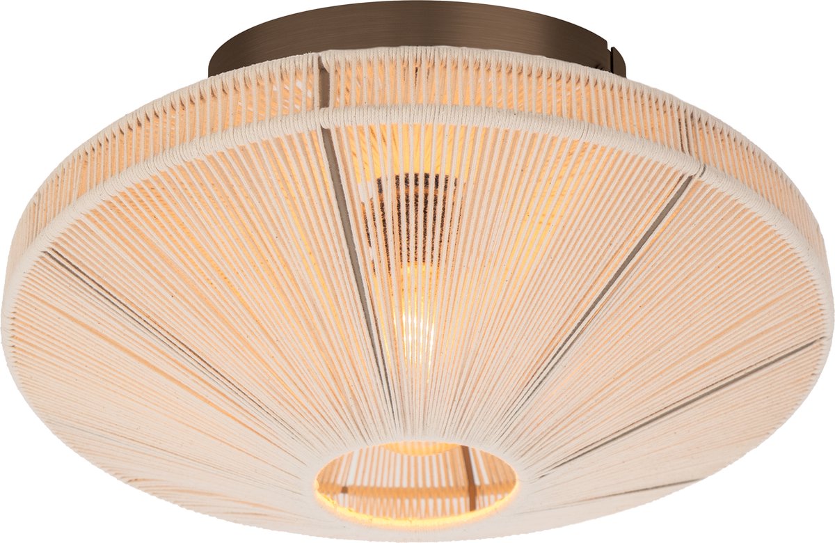 Lampada da soffitto Eglo orimini - e27 - ø 38 cm - bronzo crema - tessuto