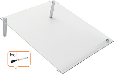 Nobo a4 tiltable mini whiteboard for desk - portable, dry-wipe, frameless - 210 x 297 millimeters - including marker - transparent acrylic