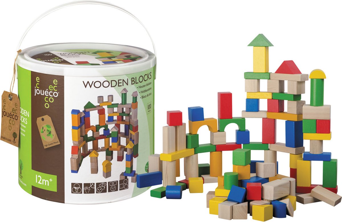 Jouéco wooden blocks, 100th.