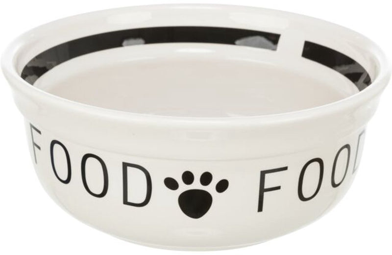 Trixie voerbak hond food keramiek wit zwart