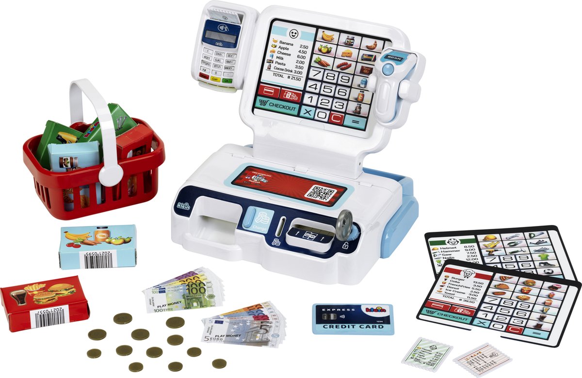 Caja registradora de autoservicio Klein Toys - incl. accesorios, efectos de luz y sonido - multicolor