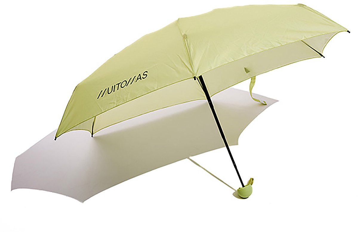 Paraguas Muitomas compacto - ligero - mango telescópico - mango antideslizante - cordón y funda - verde