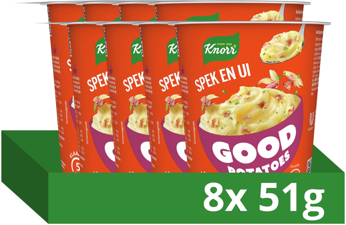 Patate buone Knorr - pancetta e cipolla - pronte in 5 minuti - 8 x 51 g