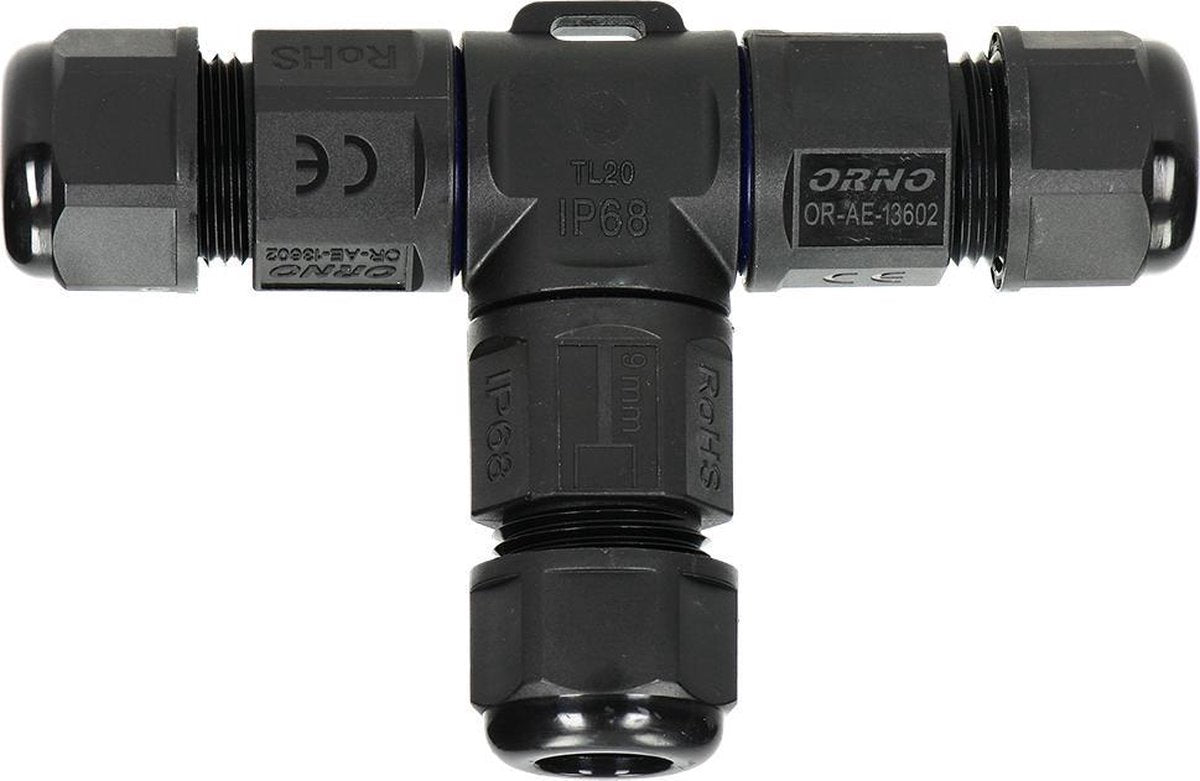 Orno waterdichte kabelverbinder 3-aderig - t splitter - snelkoppeling - ip68 connector (lasdoos kabeldoos kabelmof)