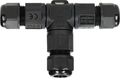 Conector de cable impermeable Orno de 3 hilos - divisor en T - acoplamiento rápido - conector IP68 (caja de empalme caja de cables manguito de cable)