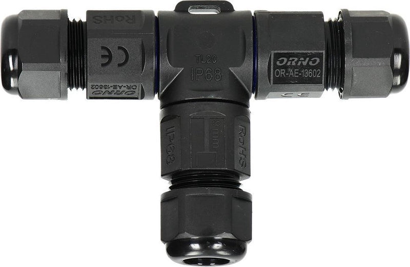 Conector de cable impermeable Orno de 3 hilos - divisor en T - acoplamiento rápido - conector IP68 (caja de empalme caja de cables manguito de cable)