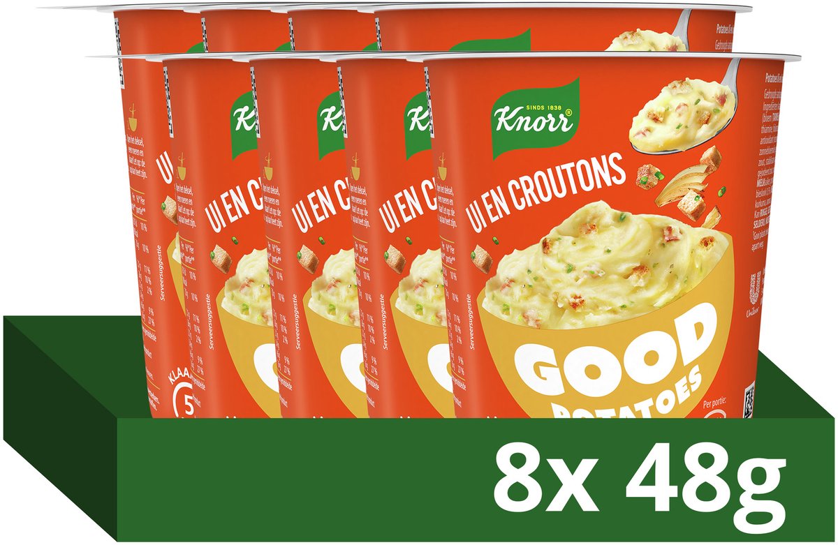 Patate buone Knorr - cipolla e crostini - pronte in 5 minuti - 8 x 48 g