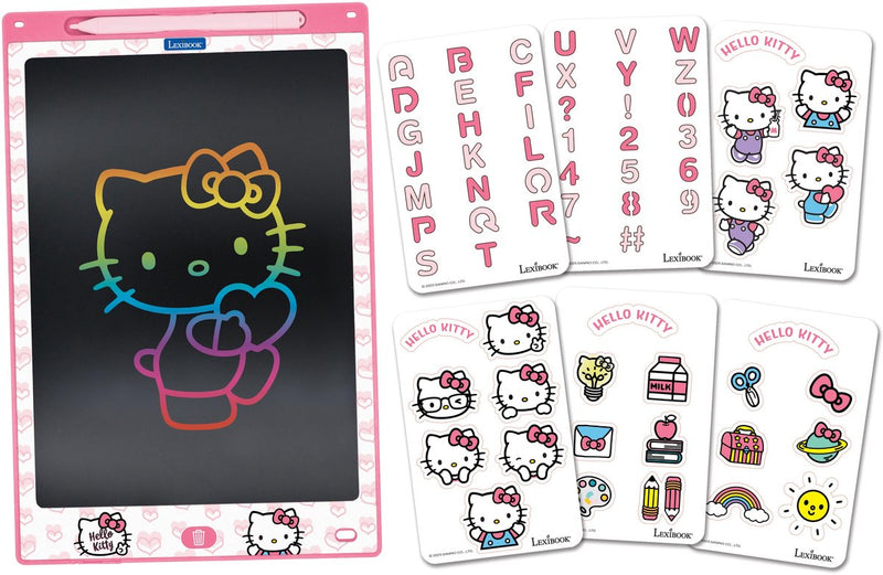 Lexibook hello kitty tavoletta e-ink multicolore per apprendimento e disegno da 11'' con modelli