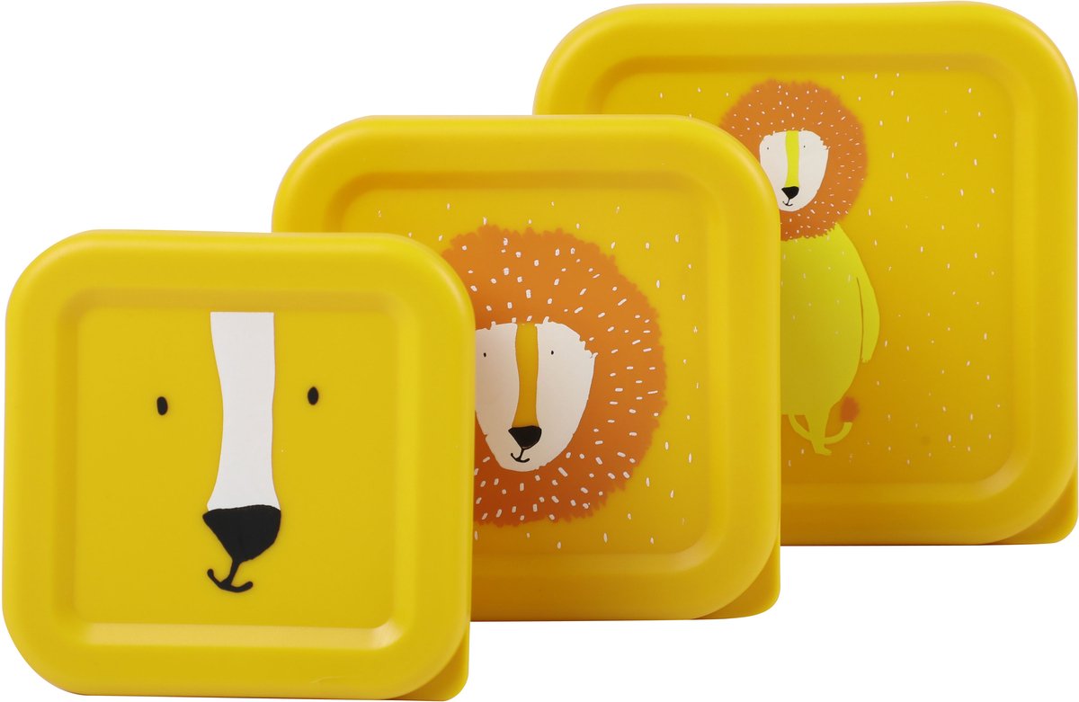 Trixie set di 3 scatole per snack – Mr. Lion – scatola per snack da 3 pezzi – facile da aprire – ideale per i bambini