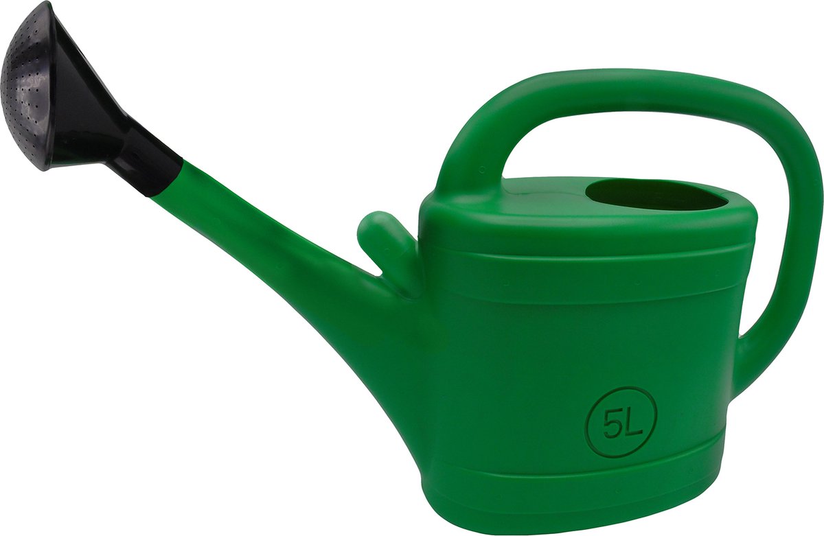 Nature - annaffiatoio 5l - plastica - verde - con ugello spray - annaffiatoio per piante da giardino