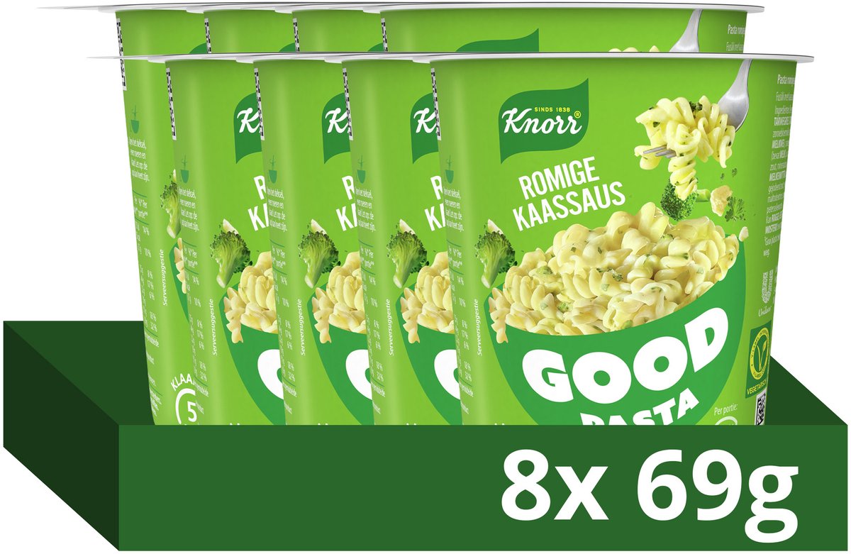 Knorr good pasta - salsa cremosa de queso - lista en 5 minutos - 8 x 69 g