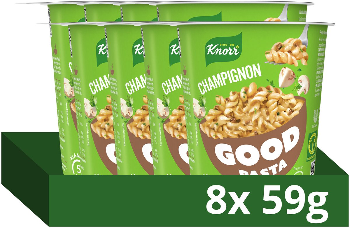 Knorr good pasta - champignon - klaar in 5 minuten - 8 x 59 g
