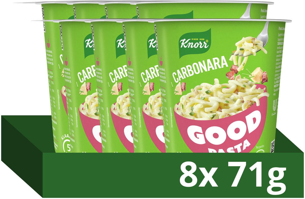 Knorr good pasta - carbonara - klaar in 5 minuten - 8 x 71 g
