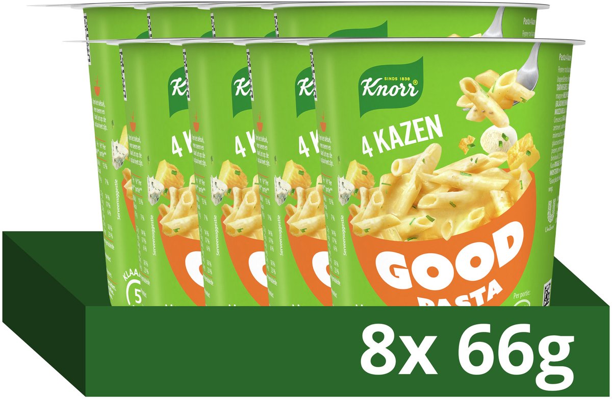 La buona pasta Knorr - 4 formaggi - pronta in 5 minuti - 8 x 66 g