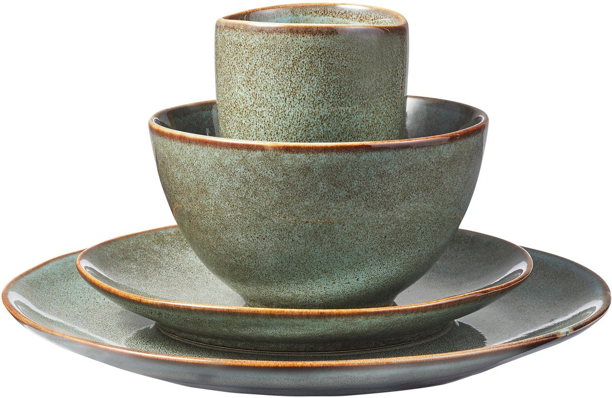 Mica decorations tabo tableware set for 4 people - green