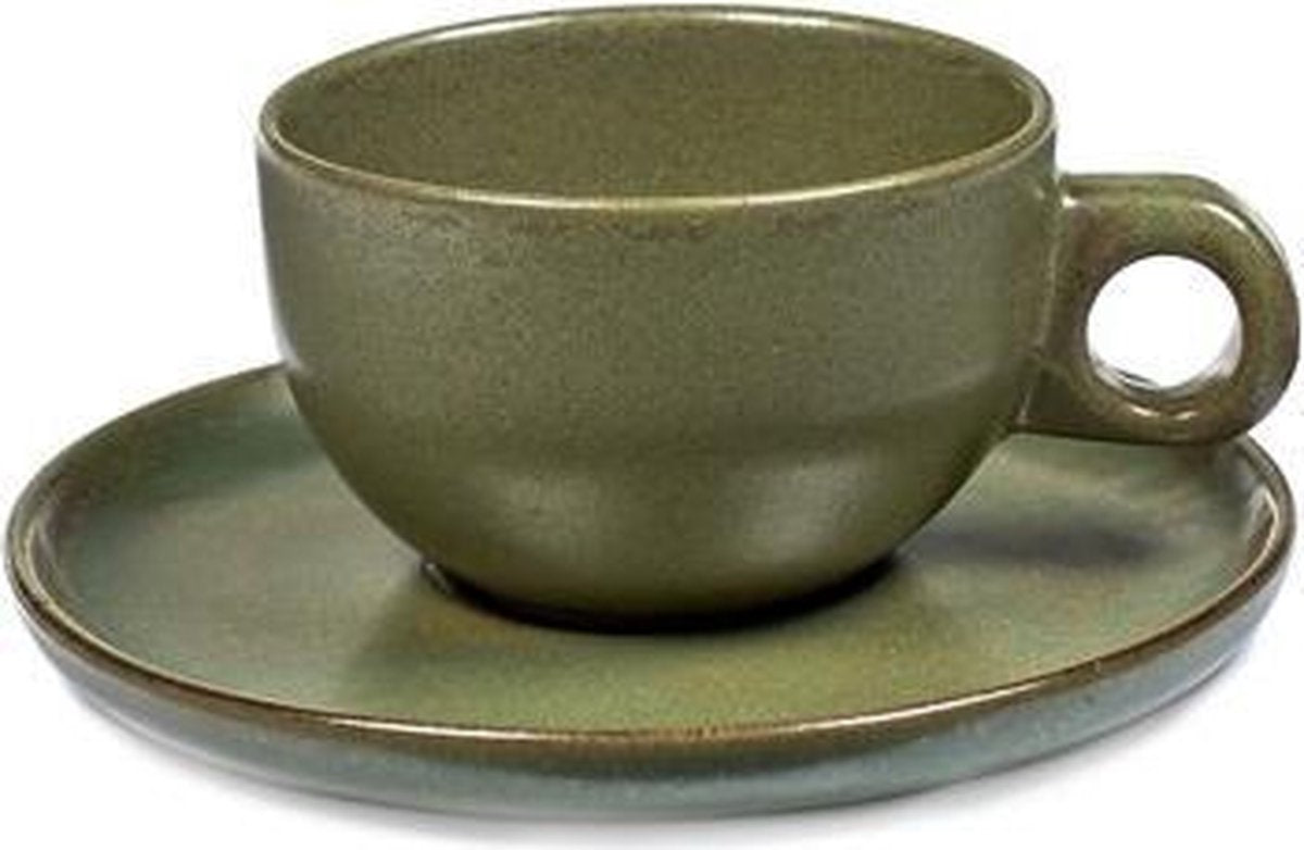 Surface by Sergio Herman Serax Sergio Herman Surface Camogreen tazza + piattino cappuccino (set di 4)