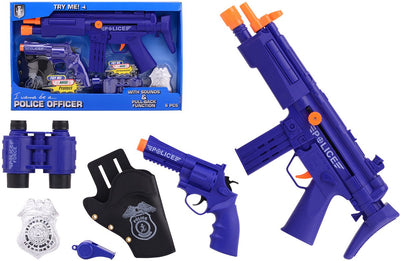 Set da gioco della polizia Johntoy deluxe con suono blu da 6 pezzi