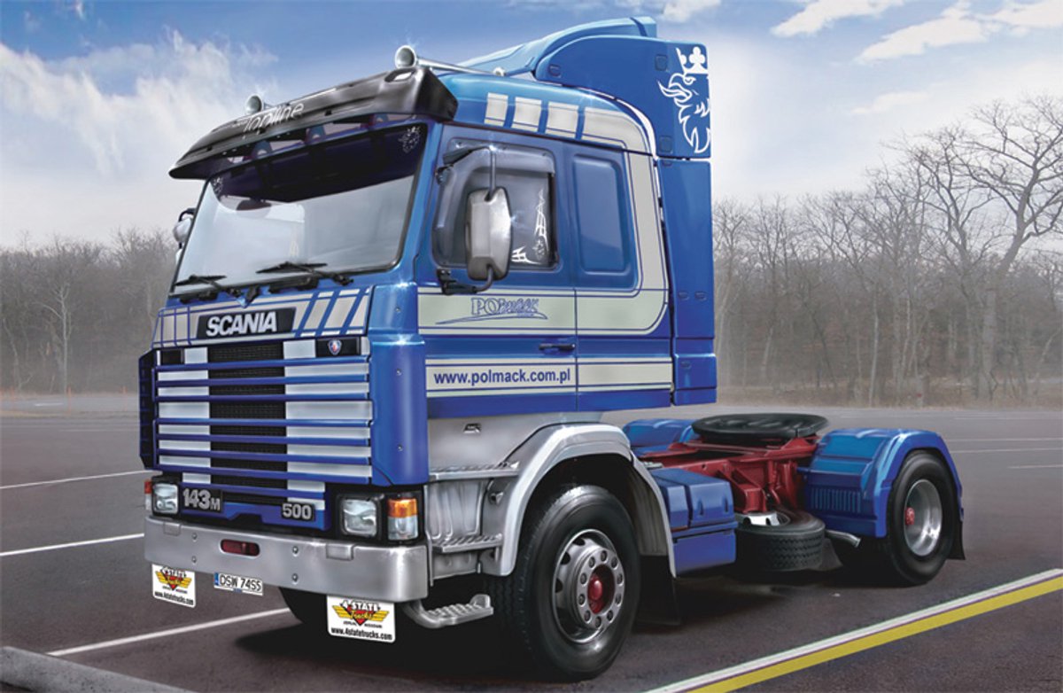 Kit de construcción de maquetas de camiones Italeri - 3910 scania 143m topline 4x2 plástico - 1:24 - fabricación de modelos