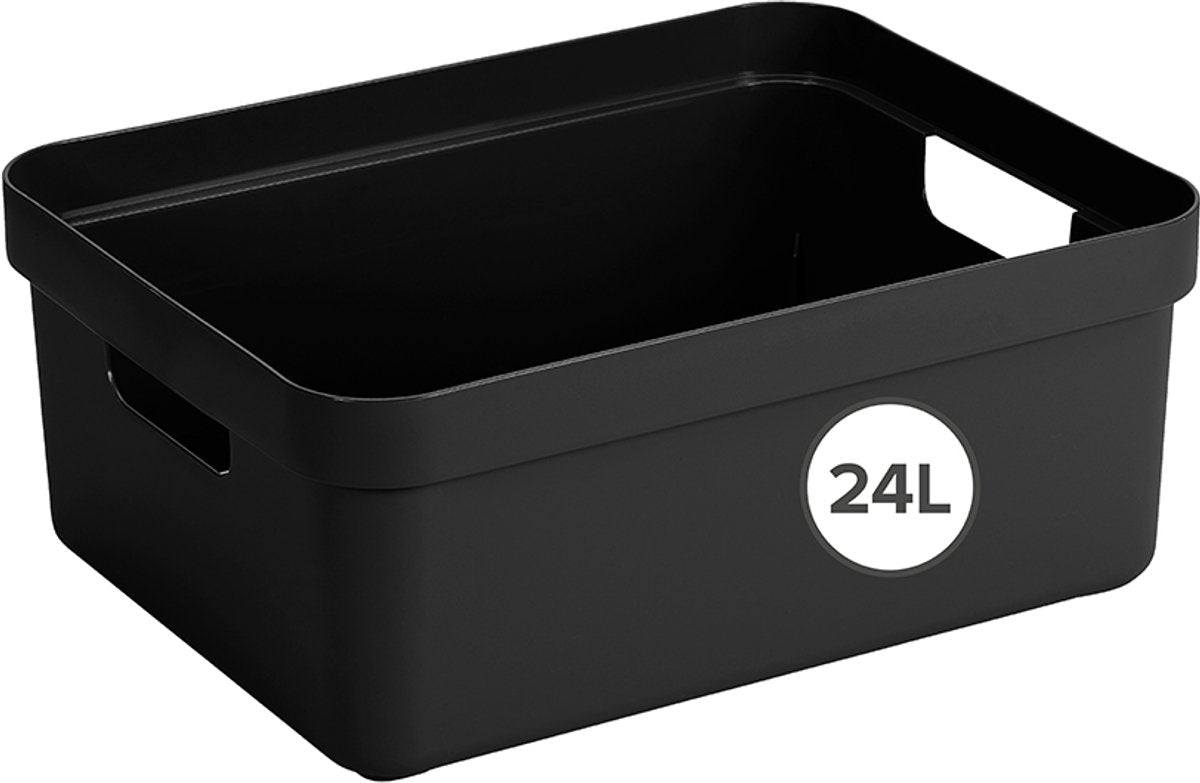 Contenitore portaoggetti Sunware sigma 24l - 44,5x34,5x18,3 cm - nero