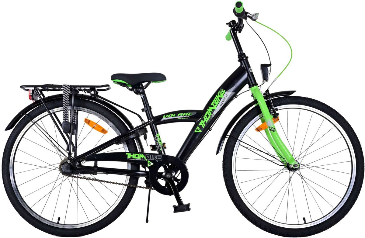 Bicycle per bambini di THUMIKE VOLARE - Ragazzi - 24 pollici - Black verde - 3 marce
