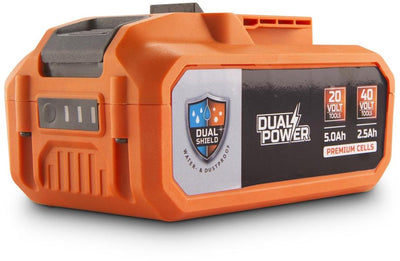 Batteria Powerplus dual power antiacqua e antipolvere powdp90370 - 2x20v, 5.0ah, 2.5ah - batteria per dispositivi 20v 40v - indicatore di alimentazione LED - piattaforma batteria