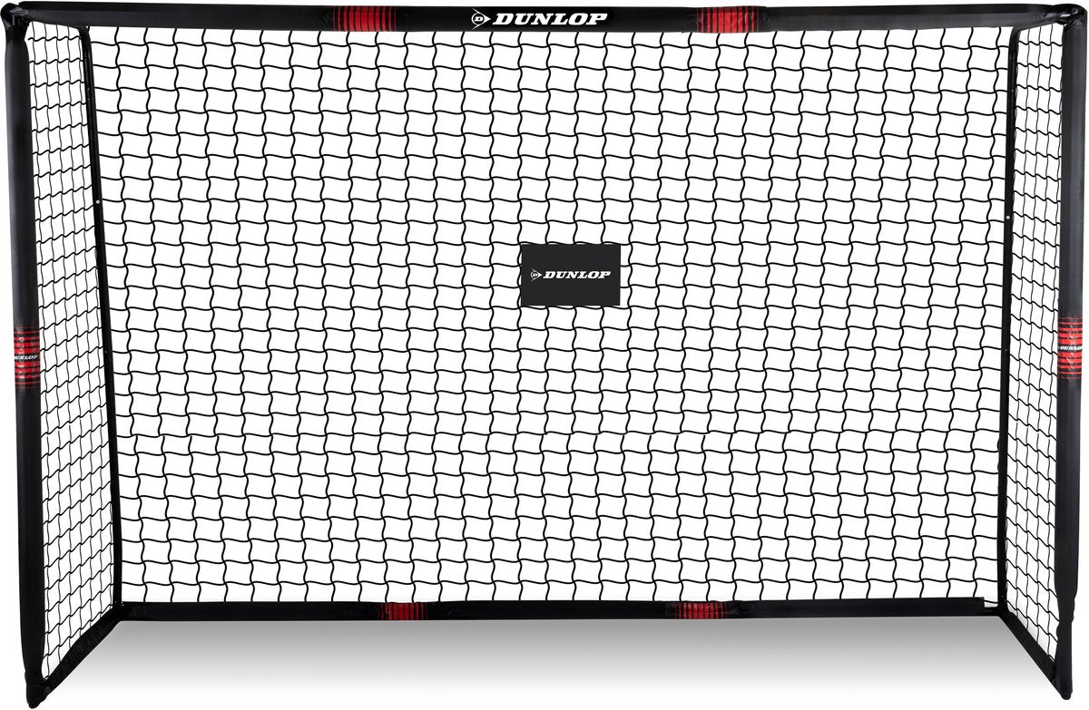 Dunlop football goal - football goal 240 x 160 x 85 cm - large football goal - outdoor toys for children and adults - quick assembly - football training goal - metal - black red