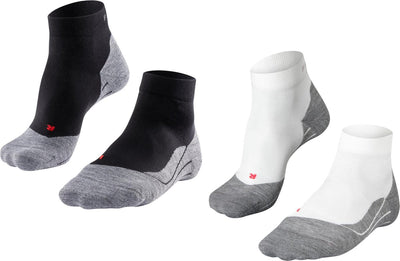 Falke ru4 short 2 pack calzini da corsa anti vesciche, calzini sportivi multipack in cotone con imbottitura media donna multicolore - taglia 37-38
