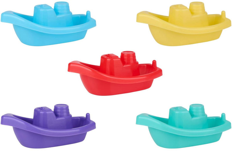 Let's Play Eddy Toys barchette da bagno 5 pezzi - giocattoli da bagno per bambini - barche galleggianti - giochi d'acqua da bagno e piscina