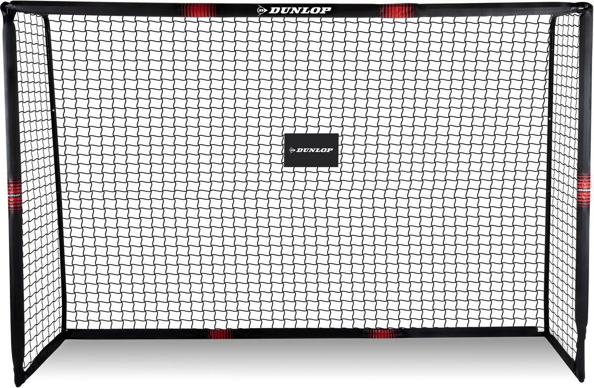 Dunlop football goal - football goal 300 x 200 x 120 cm - large football goal - outdoor toys for children and adults - quick assembly - football training goal - metal - black red