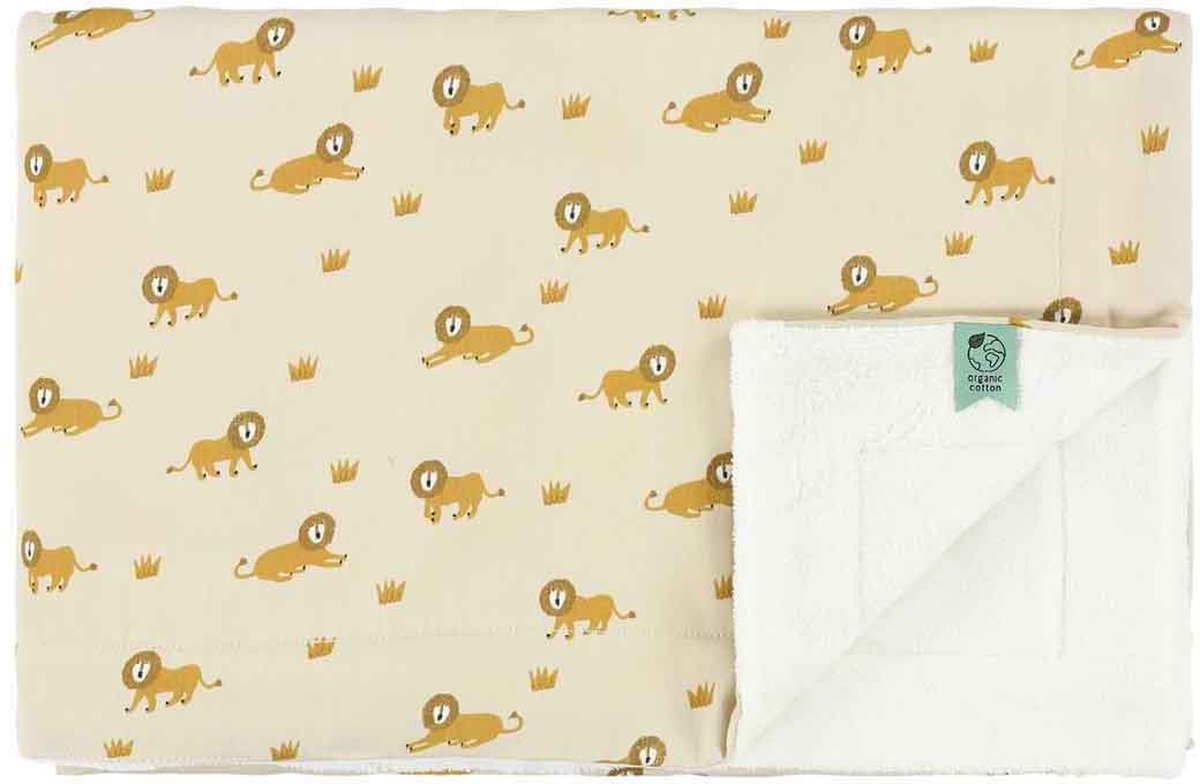 Trixie coperta per neonati in pile 75x100 cm gialla - vivace coperta coccolosa con leone.