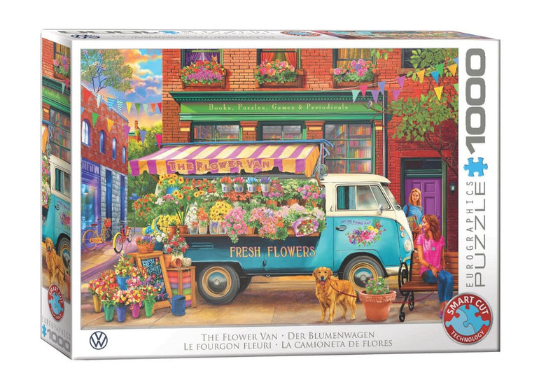 Eurographics volkswagen - the flower van - bigelow illustrations - 1000 stukjes 68×48cm (b×h) - legpuzzel