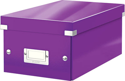 Leitz wow click store scatola portaoggetti in cartone - 84% cartone riciclato - 21 x 15 x 35,2 cm (lxhxp) - ideale per lo spazio di lavoro domestico - viola