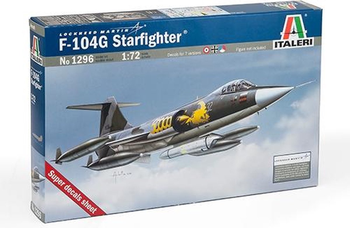 Italeri model kit veicoli militari - 1296 f-104 g starfighter “recce” plastica - 1:72 - modellismo