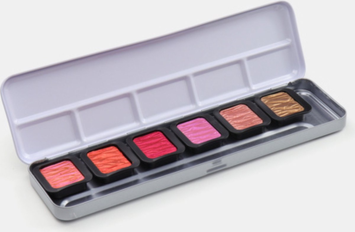 Finetec ® parelmoer aquarelverf set warm | 6 kleuren