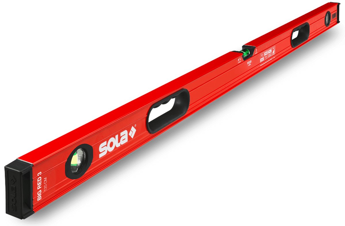 Sola big red 3 120 aluminium waterpas 120 cm - 0121401 - 1.80 m - rood
