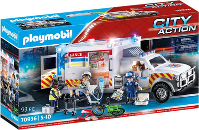 Playmobil Action Heroes Rescue Vehicle: US Ambulance 70936