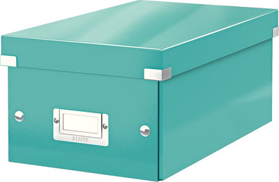 Leitz wow click store scatola portaoggetti in cartone - 84% cartone riciclato - 21 x 15 x 35,2 cm (lxhxp) - ideale per lo spazio di lavoro domestico - blu ghiaccio