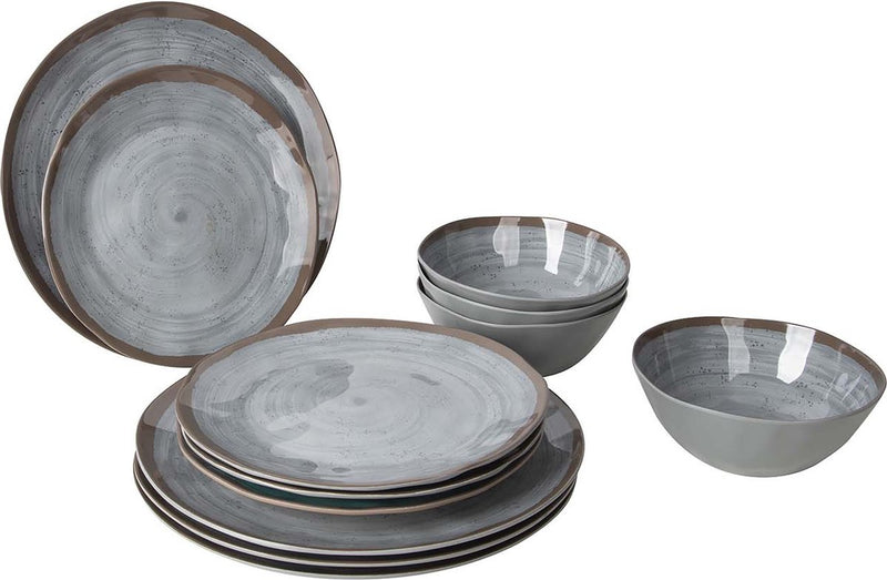 Bo-camp - stoviglie - halo - 12 pezzi - grigio