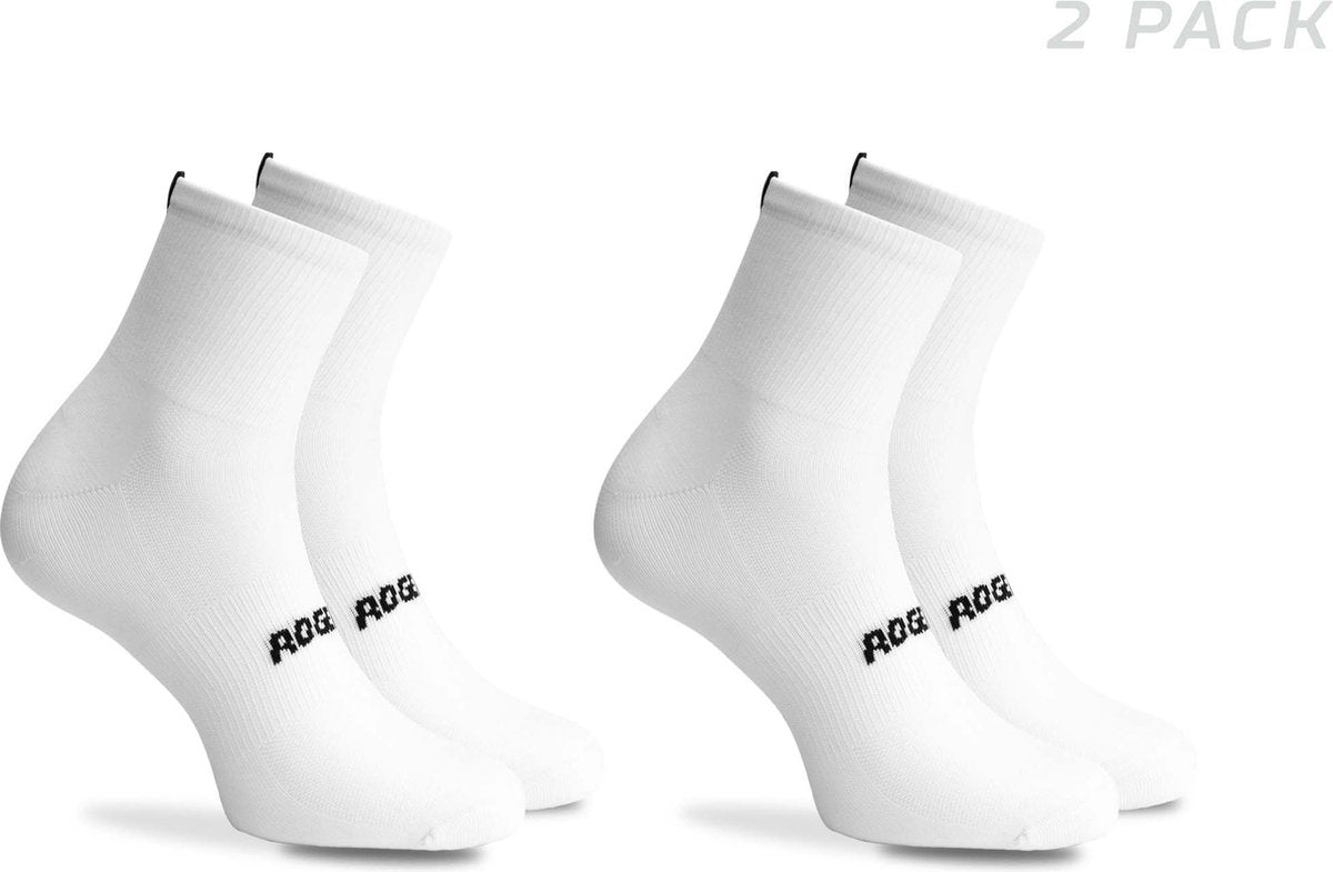 Calcetines de ciclismo Rogelli Essential - Paquete de 2 - Blanco - 36 39