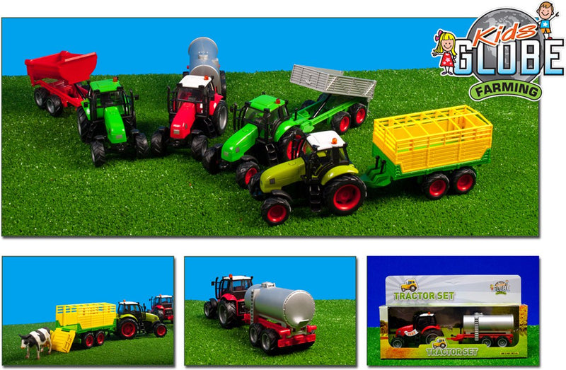 Kids Globe Globe Tractor con trailer Light Sound 1:32