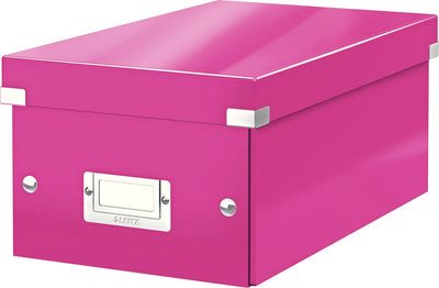 Leitz wow click store scatola portaoggetti in cartone - 84% cartone riciclato - 21 x 15 x 35,2 cm (lxhxp) - ideale per lo spazio di lavoro domestico - rosa