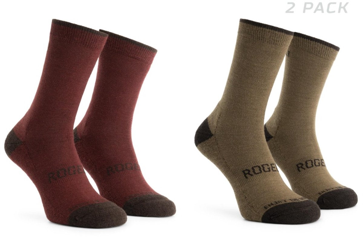 Rogelli merino wool fietssokken - 2-pack - bordeaux bruin - 36 39
