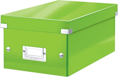 Leitz wow click store scatola portaoggetti in cartone - 84% cartone riciclato - 21 x 15 x 35,2 cm (lxhxp) - ideale per lo spazio di lavoro domestico - verde