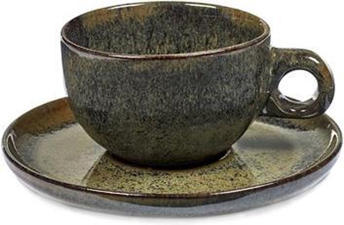 Surface by Sergio Herman Serax tazze da cappuccino con piattino - grigio indi - 4 pezzi