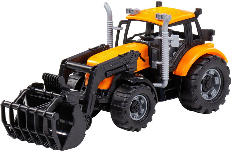 Cavallino Toys Tractor Cavallino con cargador amarillo, escala 1:32