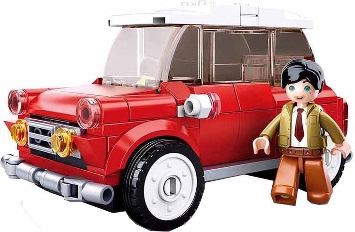 Sluban modelbricks klassieke engelse rode auto mini cooper bouwspeelgoed kinderen vanaf 6 jaar- m38-b0706b
