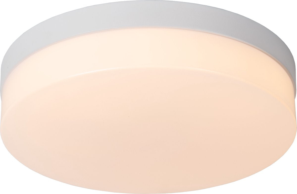 Lucide biskit - plafonnière (plafondlamp) badkamer - ø 28 cm - led - 1x18w 2700k - ip44 - bewegingssensor - wit