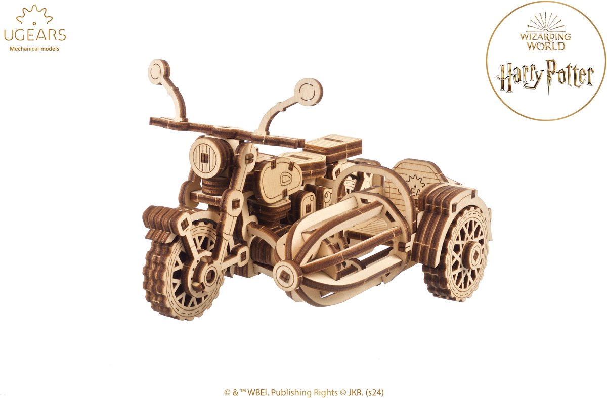 Ugears construcción de modelos 3D - la moto voladora de hagrid™ - harry potter™ - kit de construcción mecánico de madera - juguetes educativos