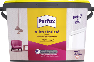 Perfax ready roll carta da parati adesiva in tessuto non tessuto 4,5 kg | Colla per carta da parati in tessuto non tessuto | colla per carta da parati trasparente | colla per carta da parati su tutte le superfici