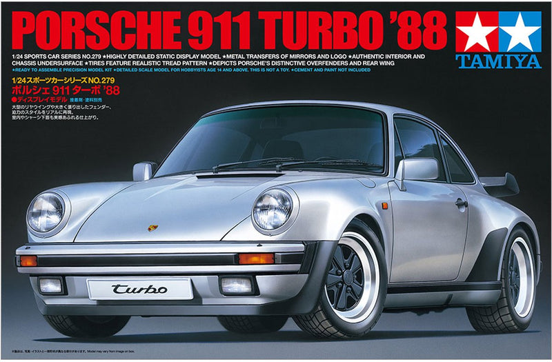 Tamiya modelbouwpakket auto - 24279 porsche turbo 1988 roadversion plastic - 1:24 - modelbouw